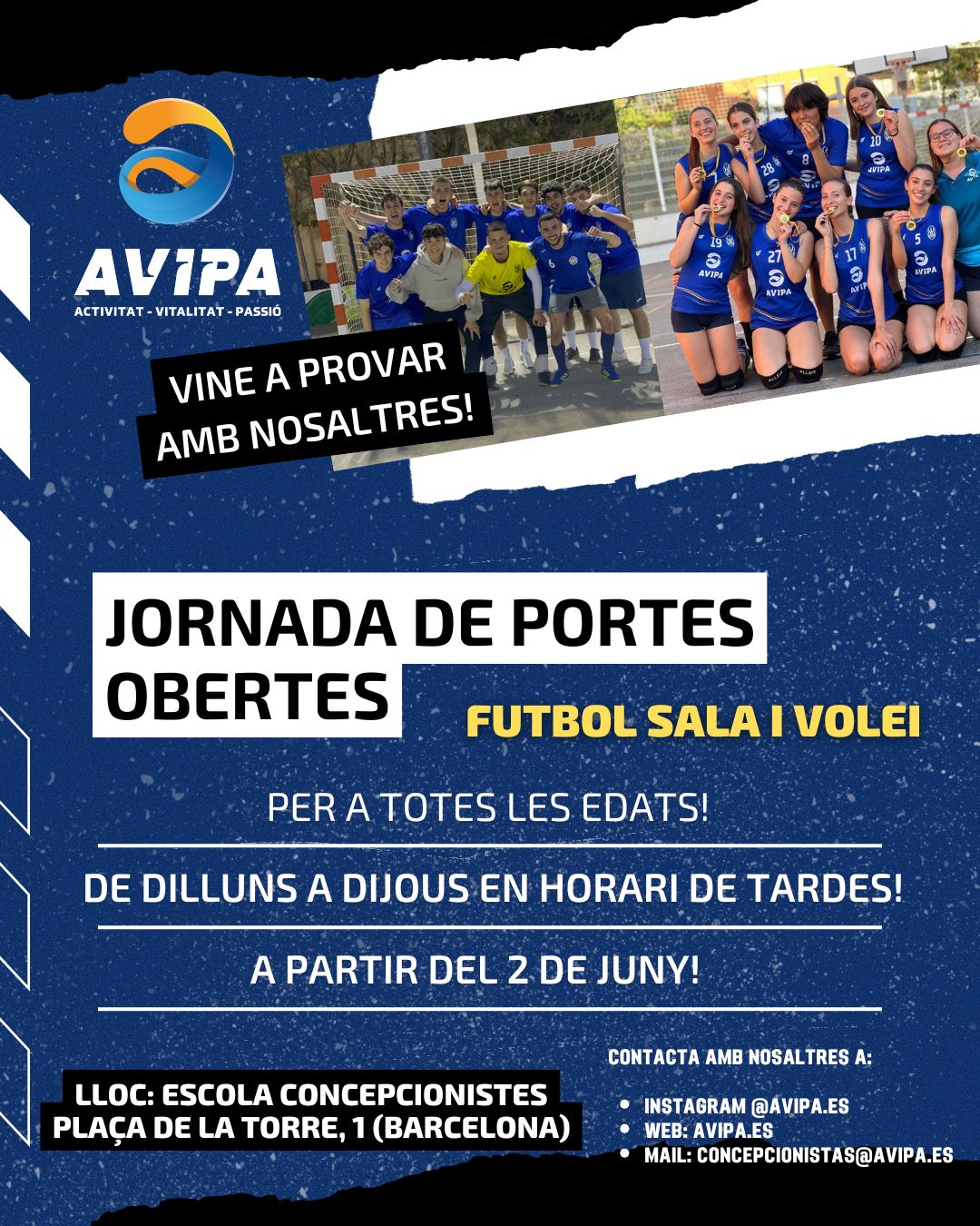 Pruebas de Voleibol y Fútbol Sala en Barcelona - AVIPA